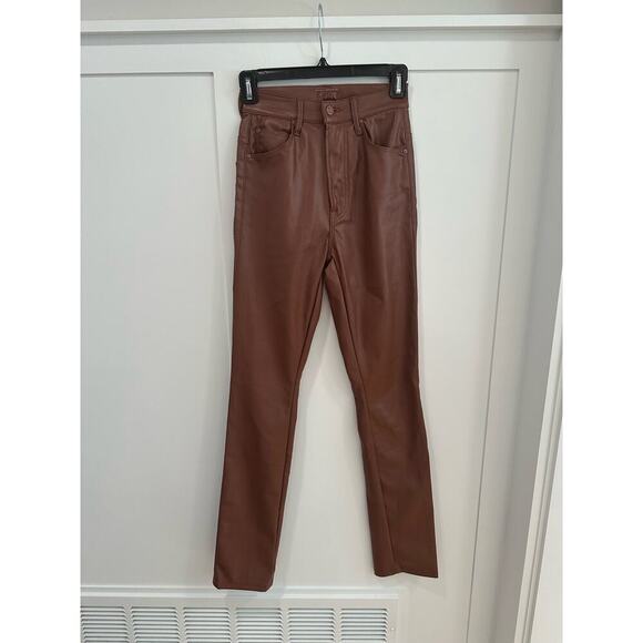 MOTHER Denim High Waisted Rail Skimp Jeans in Friar Brown - Picture 5 of 12